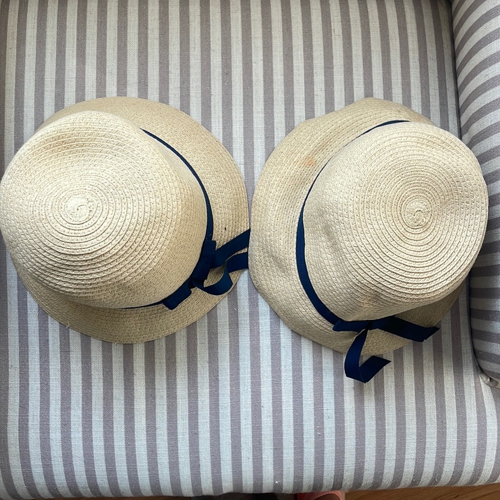 Free with purchase twin girls summer hats.